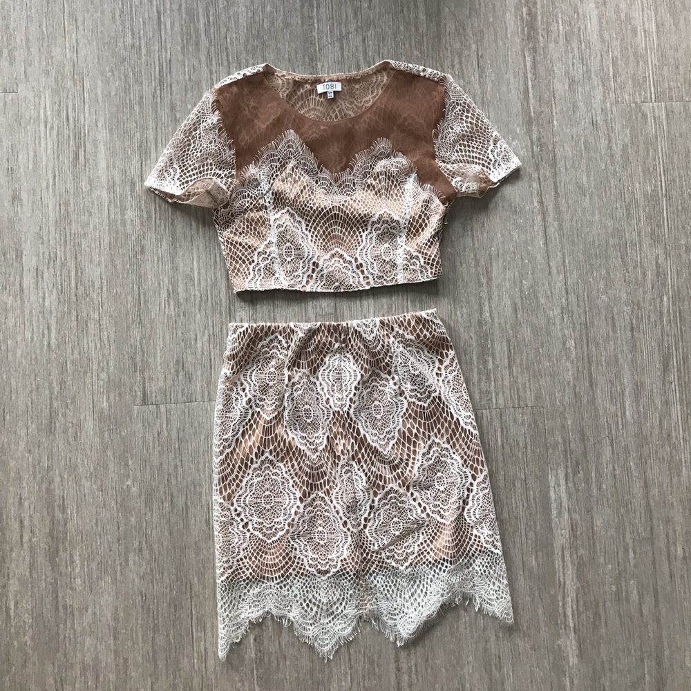 Tobi lace & mesh 2 piece